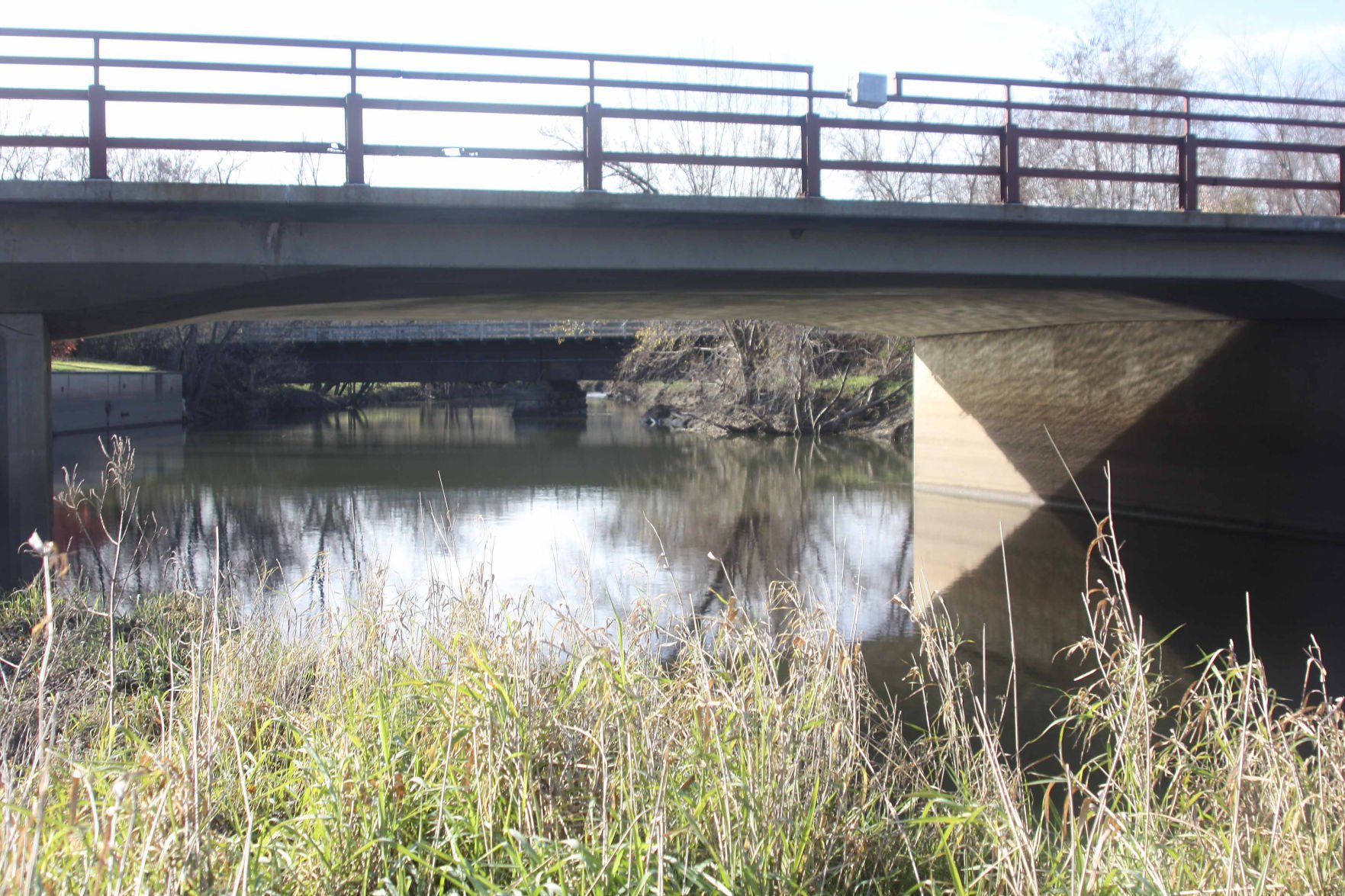 The Baraboo River at Reedsburg 2 with bridge